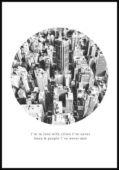 Fotografie Poster Zitat I'm in love with cities 