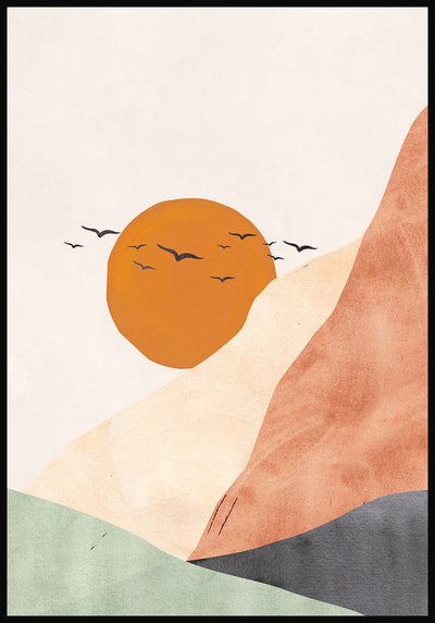 Poster Berg und Tal Luna e sole