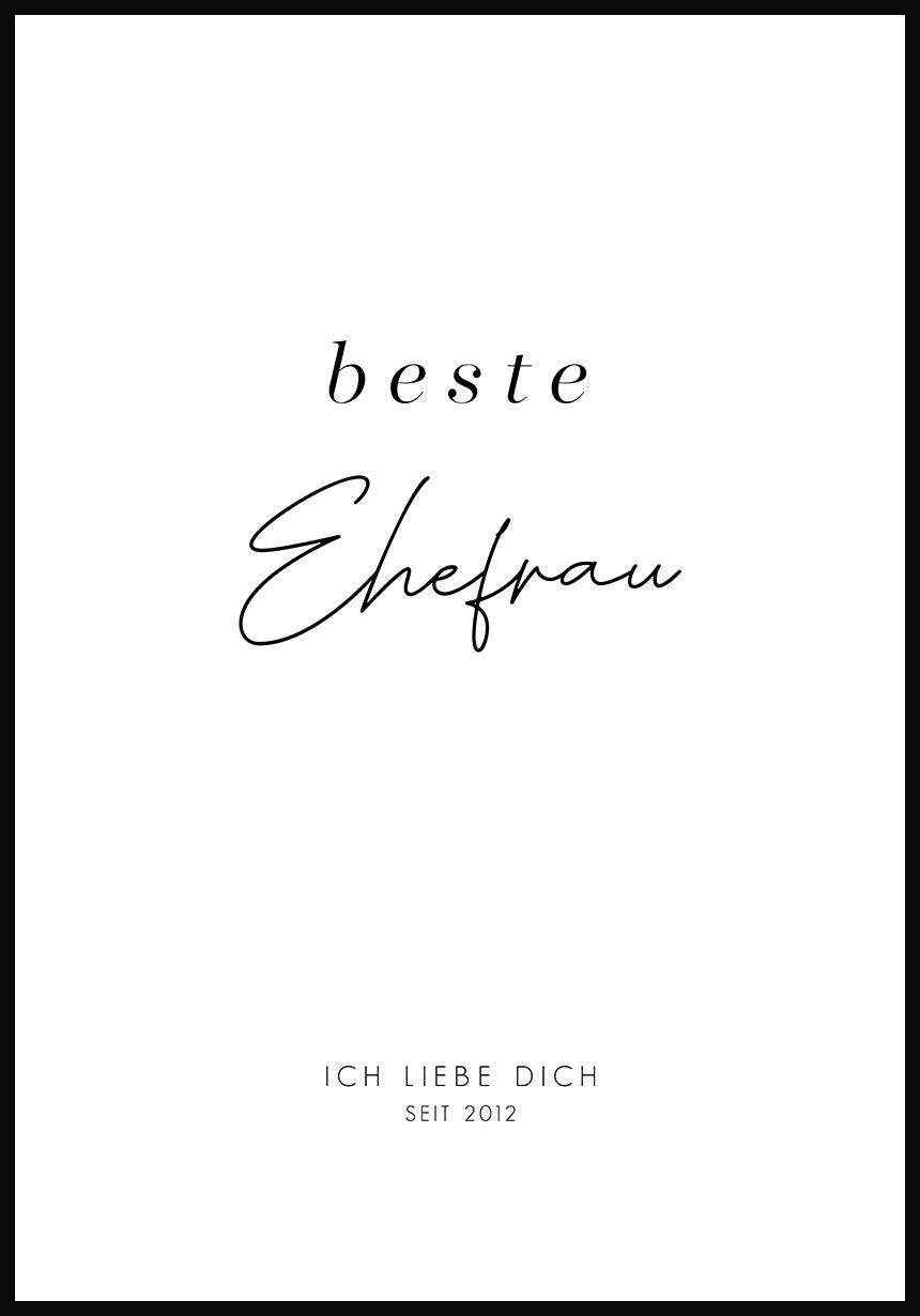Beste Ehefrau - Poster » online bestellen | PAPERLY, image size:860x1230