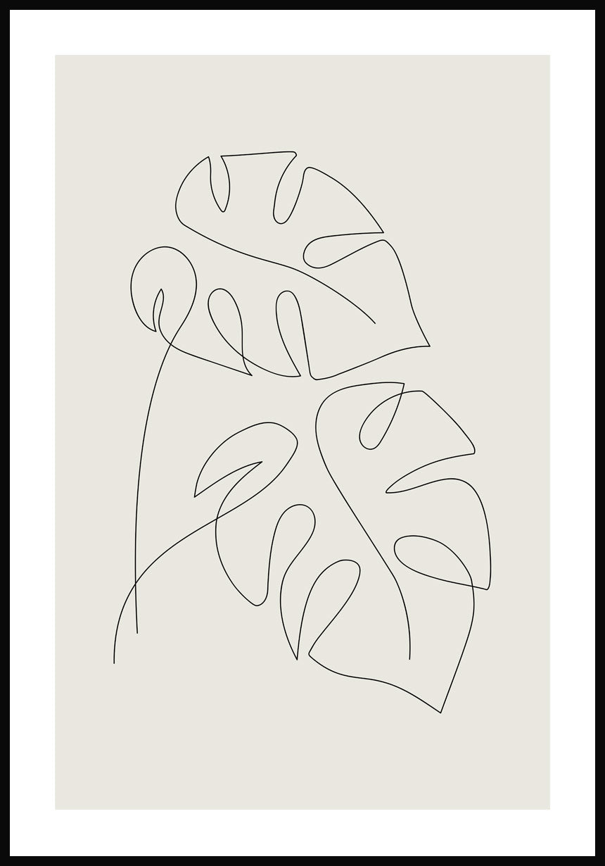 Monstera Bltter - Line Art Poster | PAPERLY