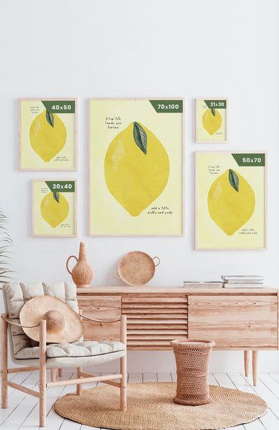 Poster Zitrone when life hands you lemons Postergrößen