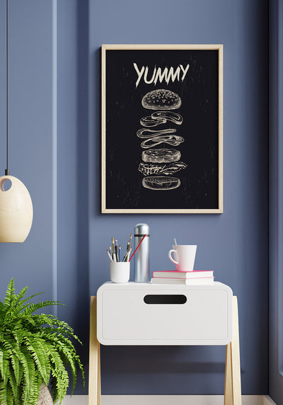 Burger Anatomie Poster Küche