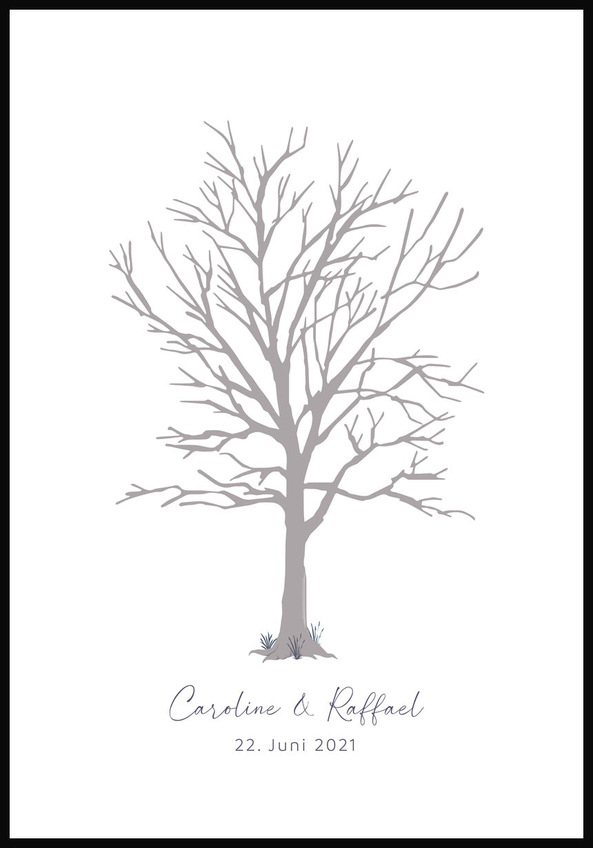 Personalisierbares Poster Fingerabdruck Baum