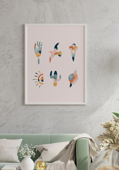 Illustrations Poster Boho Collection Summer Vibes im Wohnzimmer