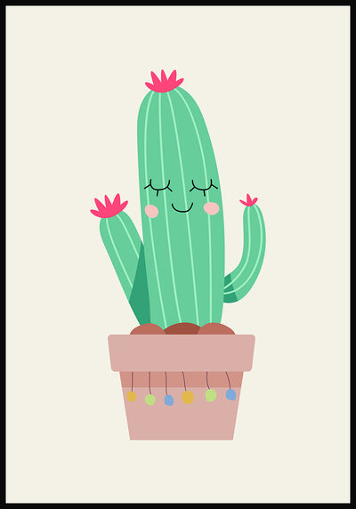 Illustration Poster fröhlicher Kaktus
