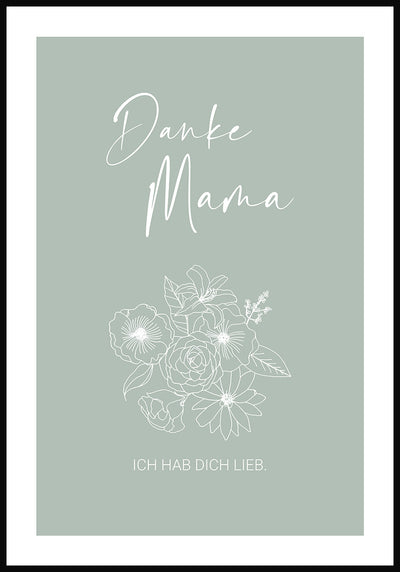 Muttertag Poster danke Mama mint