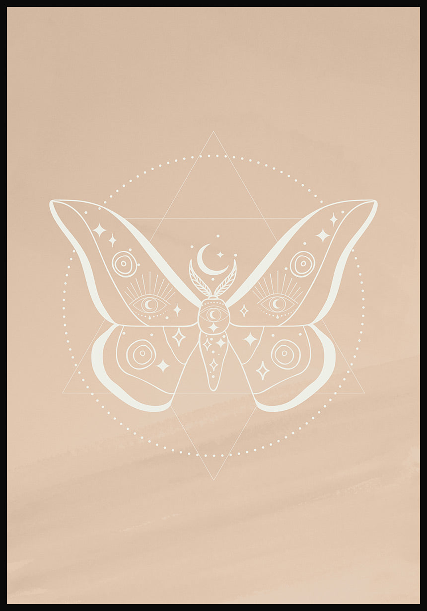 Illustrations Poster Schmetterling im Boho Stil