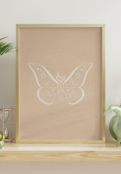 Illustrations Poster Schmetterling im Boho Stil