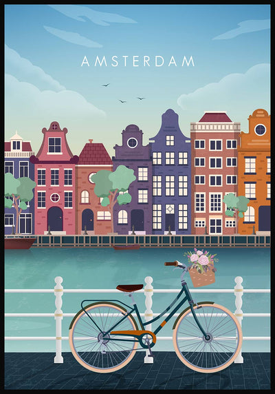 Illustriertes Poster Amsterdam