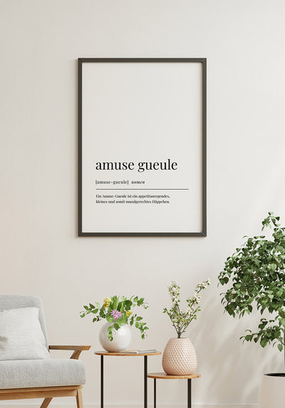 Amuse Gueule Poster mit Typografie