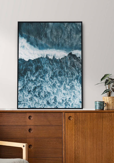 Poster blue sea meer mit welle im Wohnzimmer
