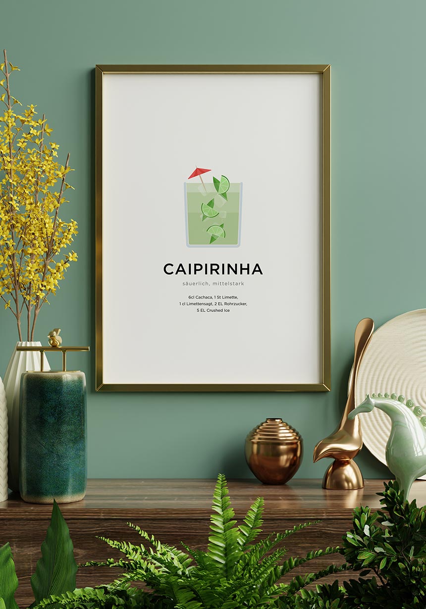 Caipirinha Cocktail Poster als Geschenk