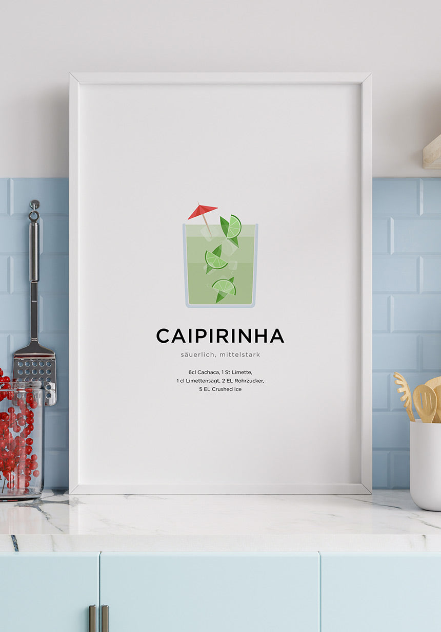 Caipirinha Cocktail Poster für die Küche