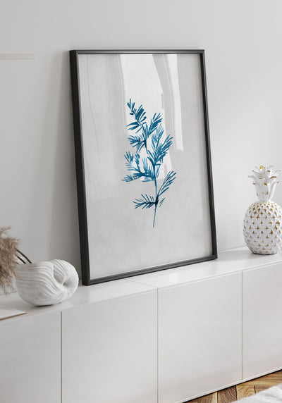 Poster Calm Watercolors Krätuer Zweig für das Wohnzimmer