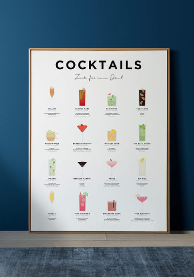 Poster Cocktail und Zubereitung für Zuhause