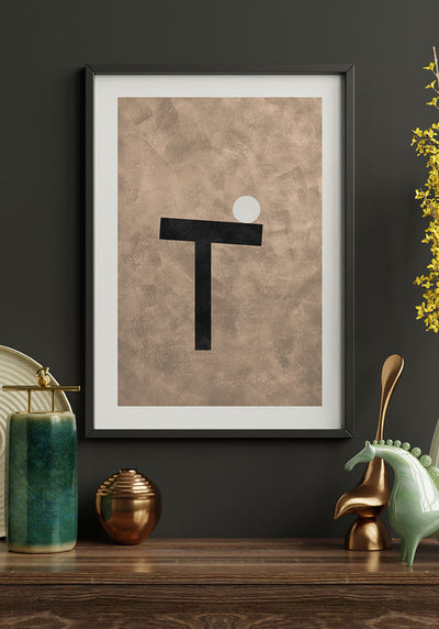 T mit Kreis Bauhaus Poster im Rahmen
