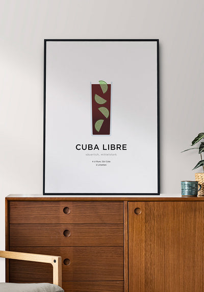 Cuba Libre Cocktail Poster für das Wohnzimmer