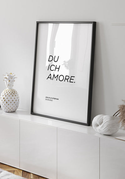 Personalisiertes Poster Du Ich Amore  mit Datum