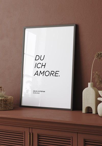 Personalisiertes Poster Du Ich Amore als Geschenk