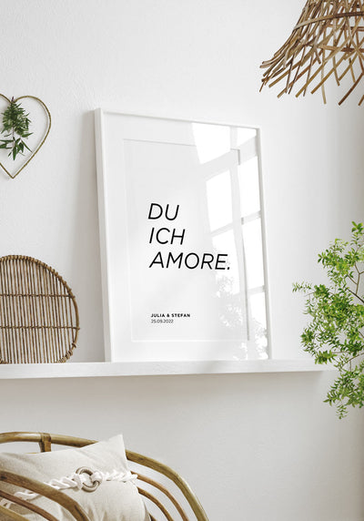 Personalisiertes Poster Du Ich Amore für Zuhause