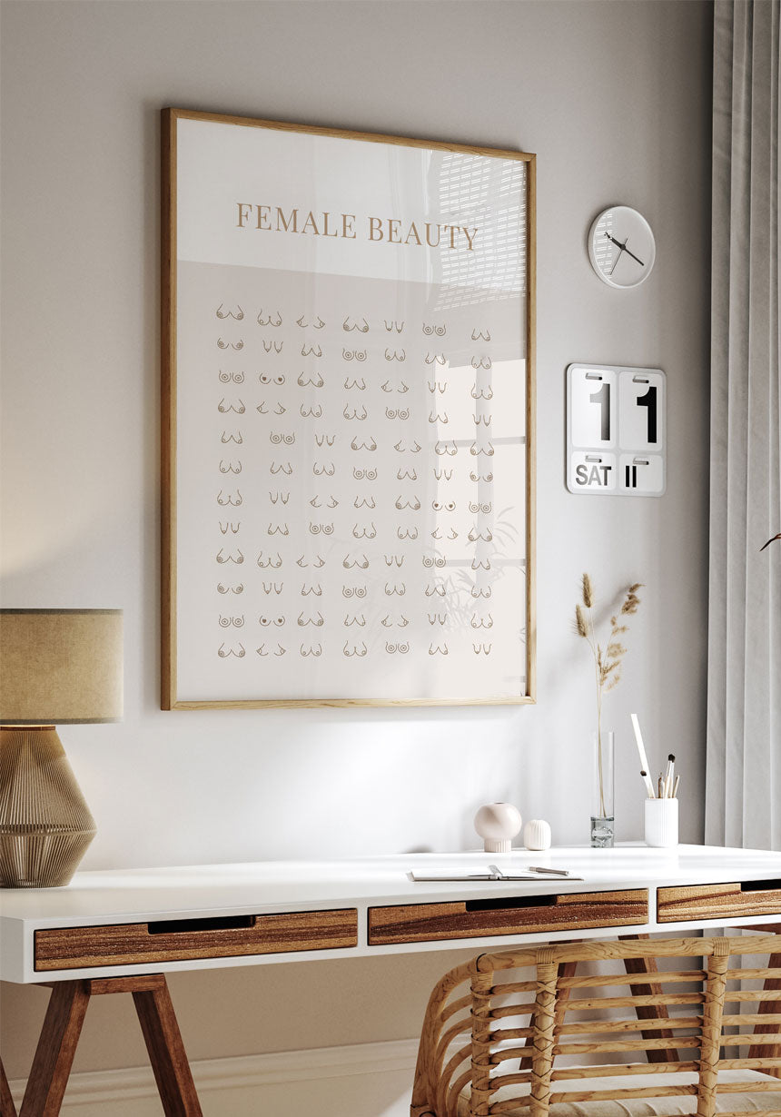 Poster female beauty busenformen im Büro