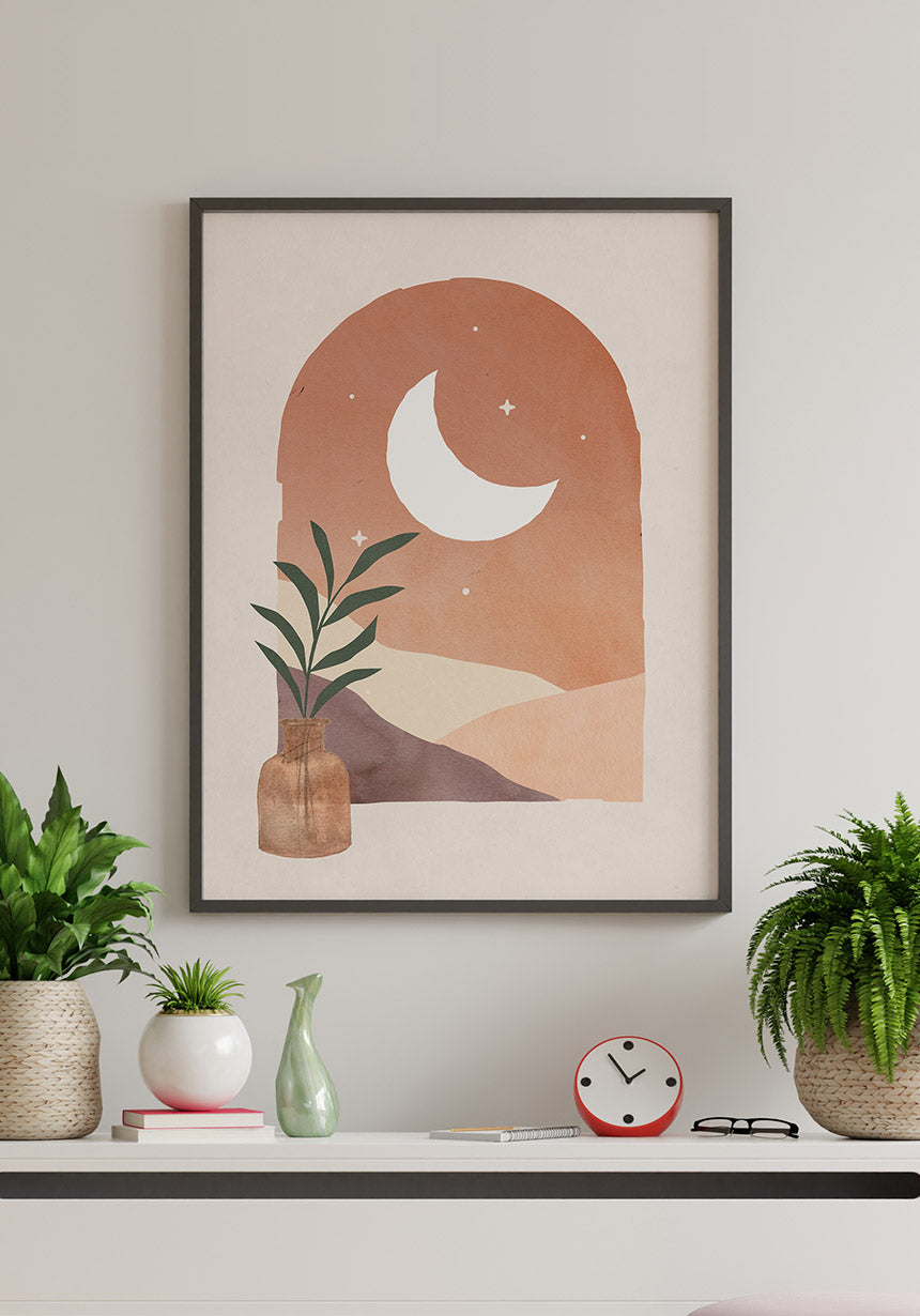 Poster fenster mit halbmond luna e sole im Wohnzimmer