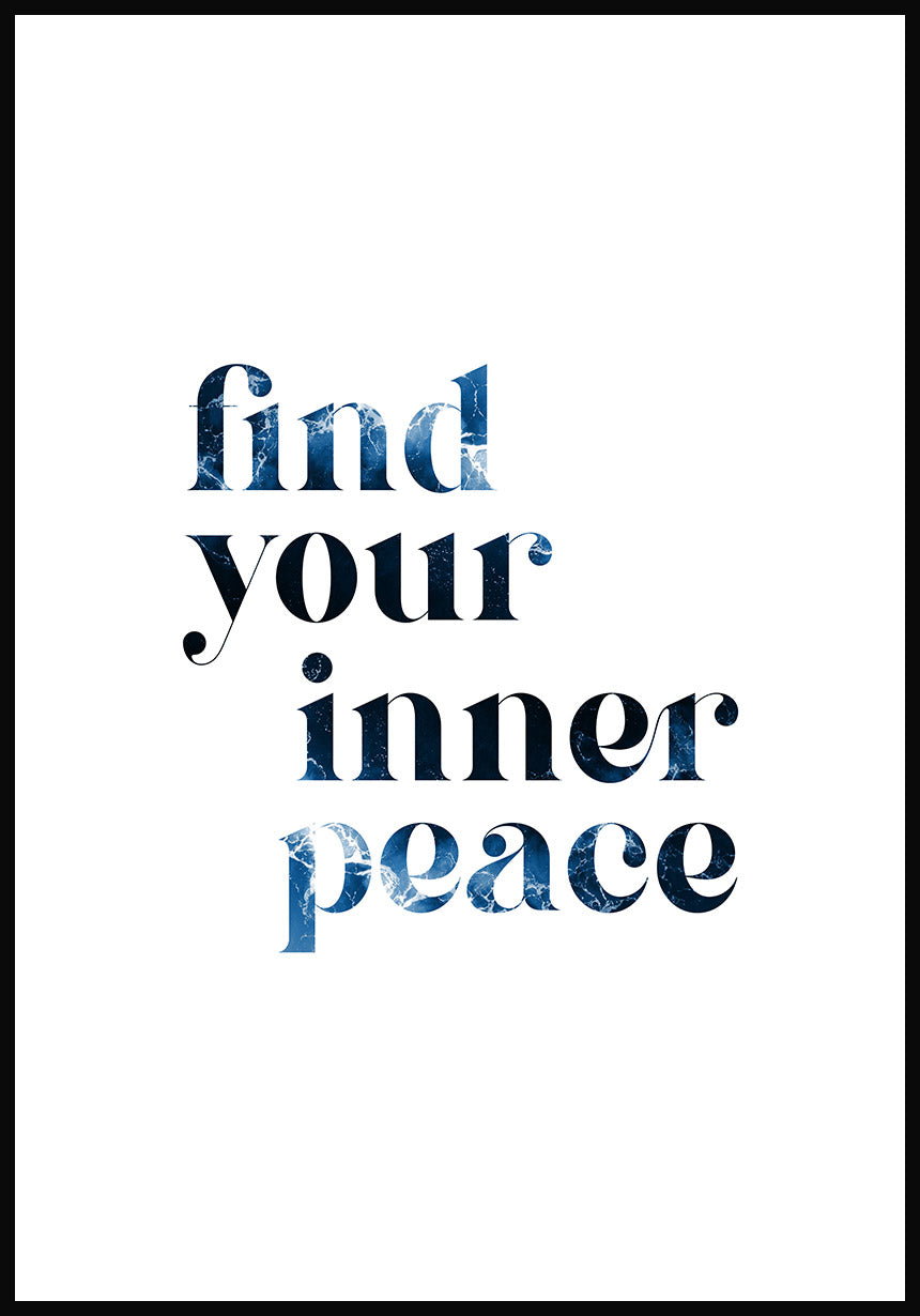Poster find your inner peace typografie