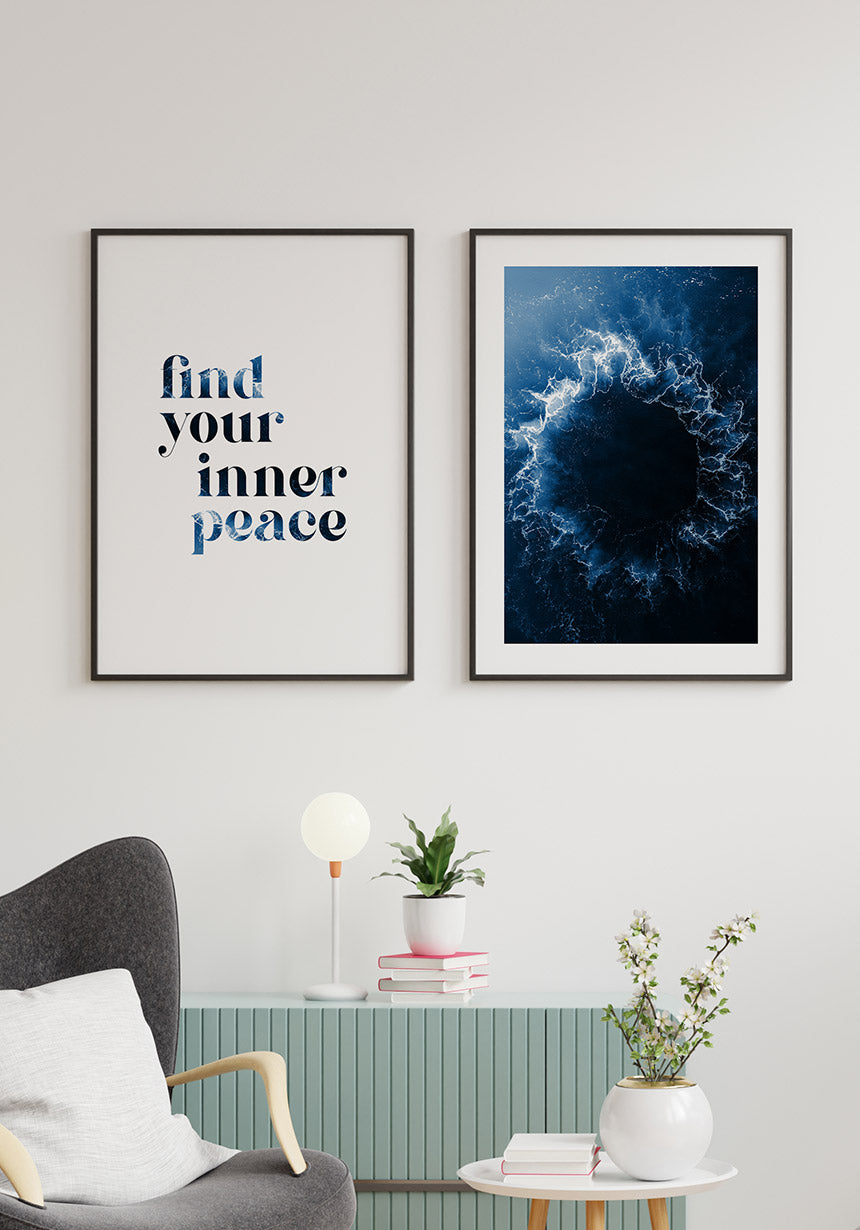 Poster find your inner peace typografie als Bilderwand