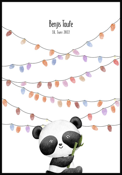 Personalisierbares Fingerabdruck-Poster Panda
