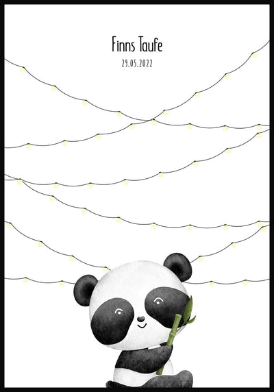 Personalisierbares Fingerabdruck-Poster Panda individuell