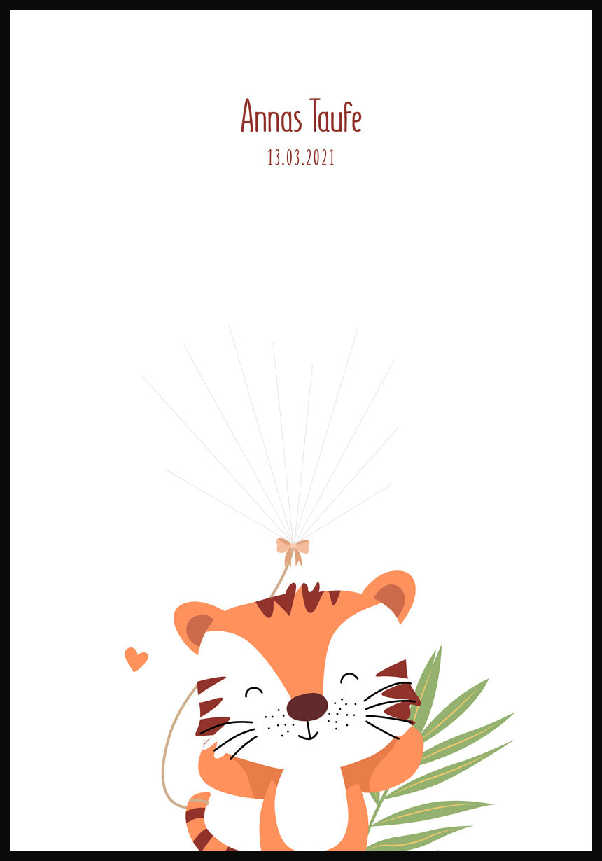 Personalisierbares Poster Fingerabdruck Tiger ohne Abdrücke