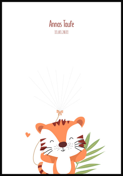 Personalisierbares Poster Fingerabdruck Tiger ohne Abdrücke