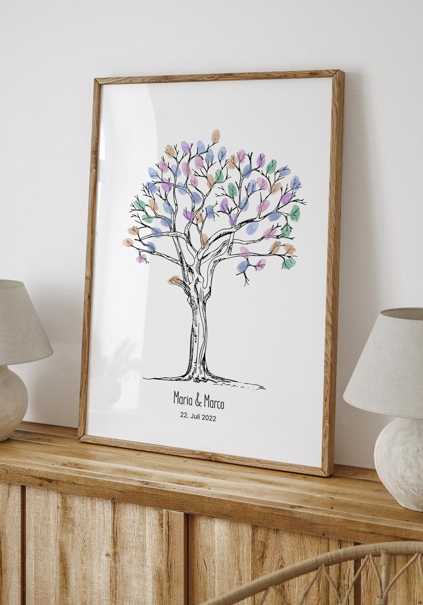 Fingerabdruck-Poster Baum Gästebuch