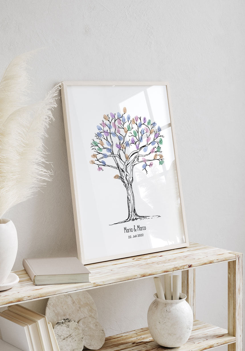 Fingerabdruck-Poster Baum Geschenk