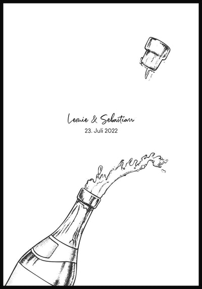 Fingerabdruck-Poster Champagner personalisiert individuell
