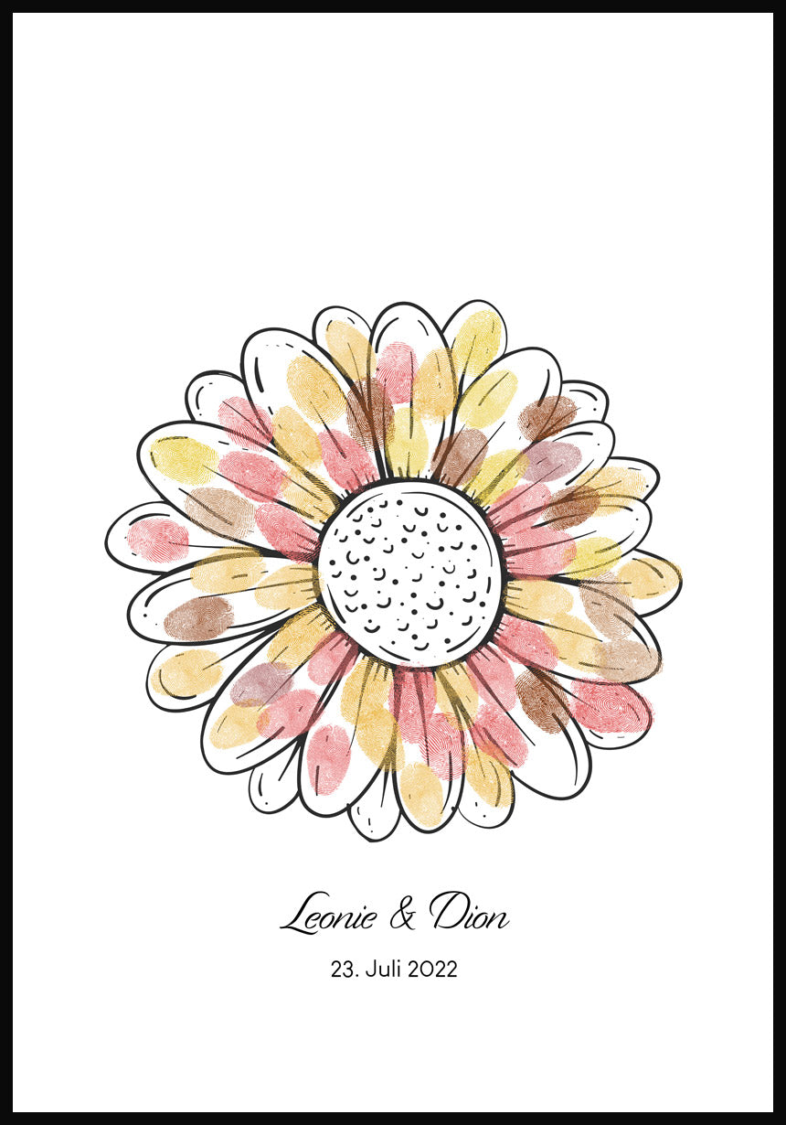 Fingerabdruck-Poster Blume personalisiert