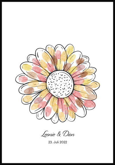 Fingerabdruck-Poster Blume personalisiert