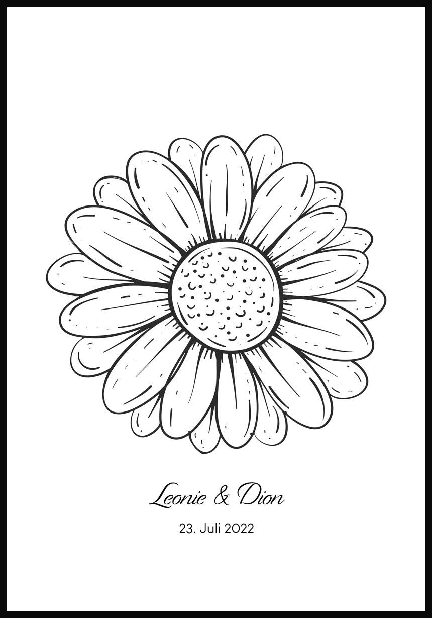 Fingerabdruck-Poster Blume personalisiert individuell