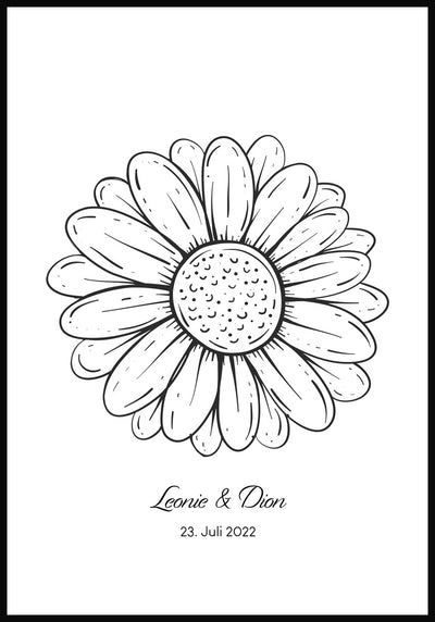 Fingerabdruck-Poster Blume personalisiert individuell