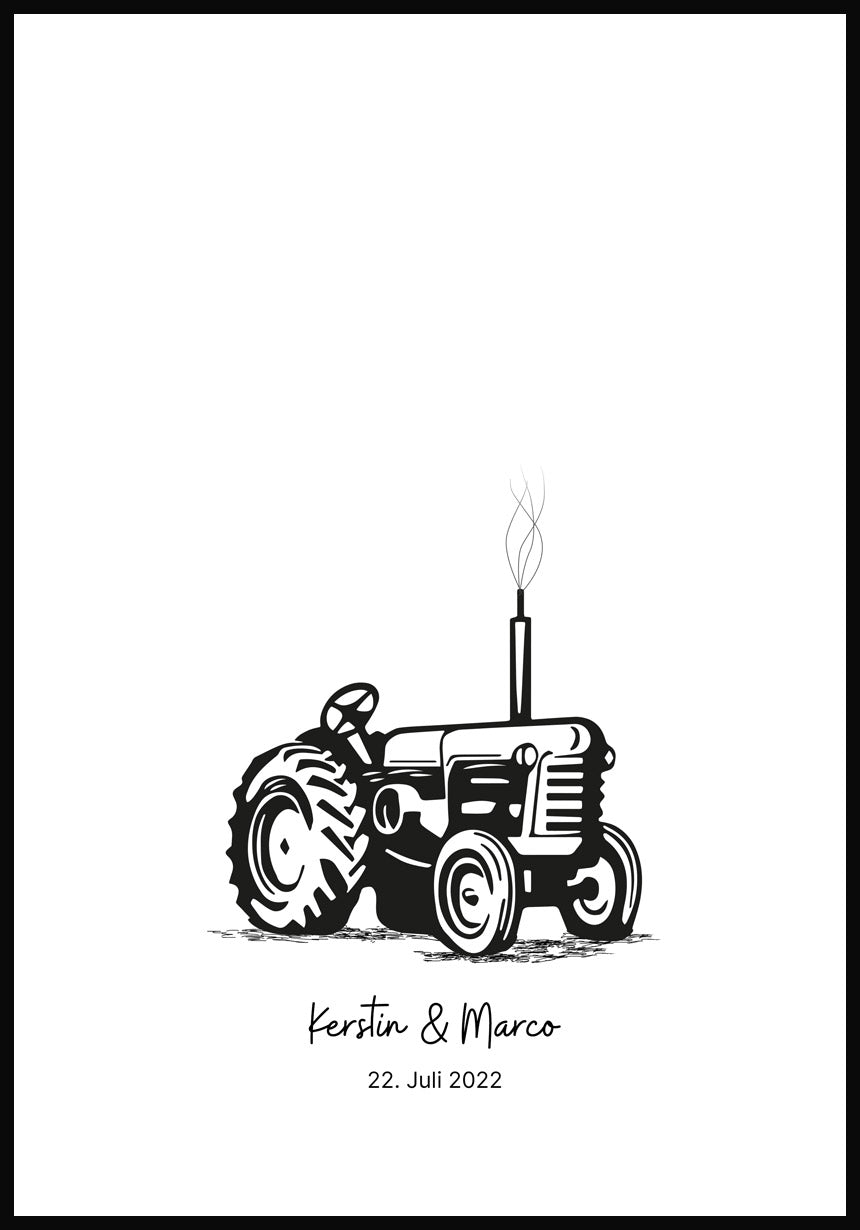 Fingerabdruck-Poster Traktor individuell