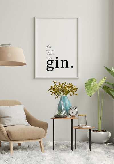 Typografie Poster gib deinem Leben einen Gin schönes Poster