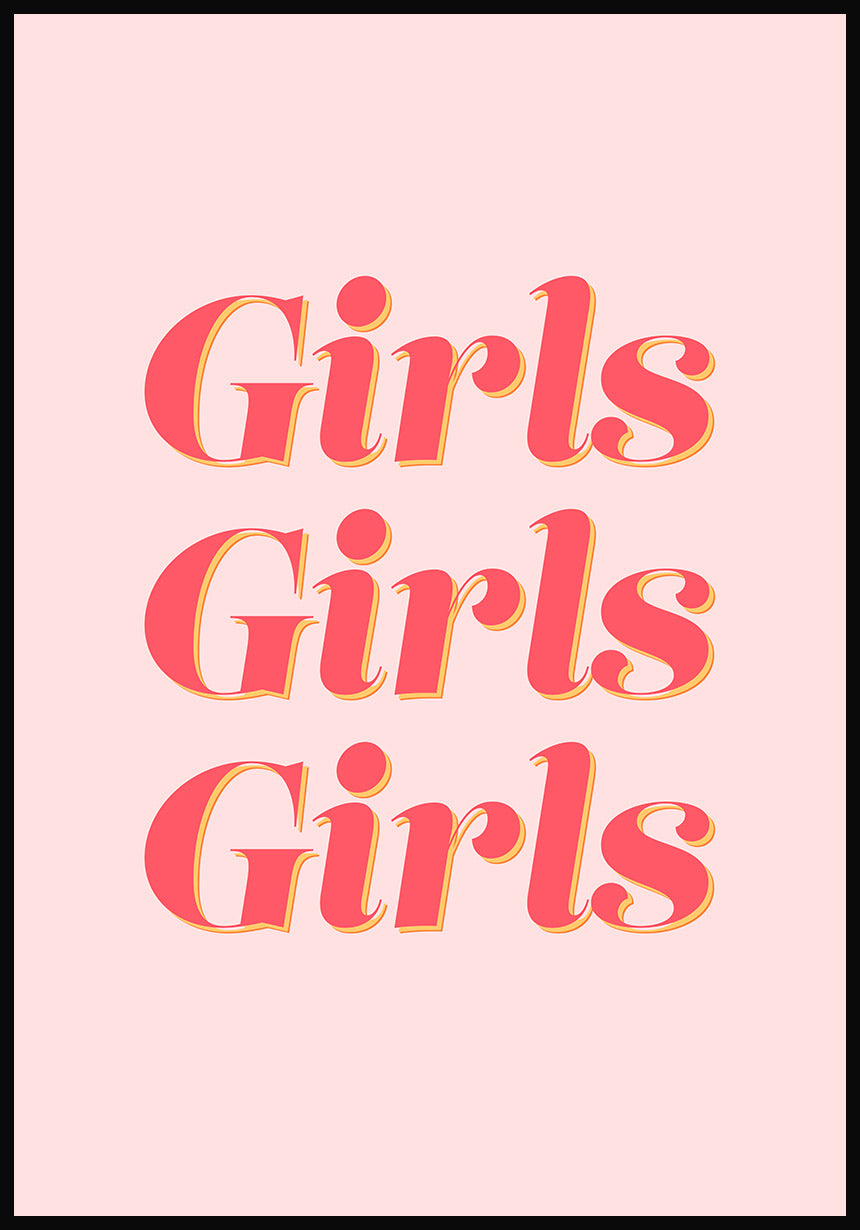 Typografie Poster Girls girls girls