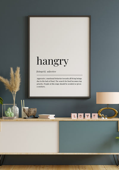 Hangry Poster als Wanddeko