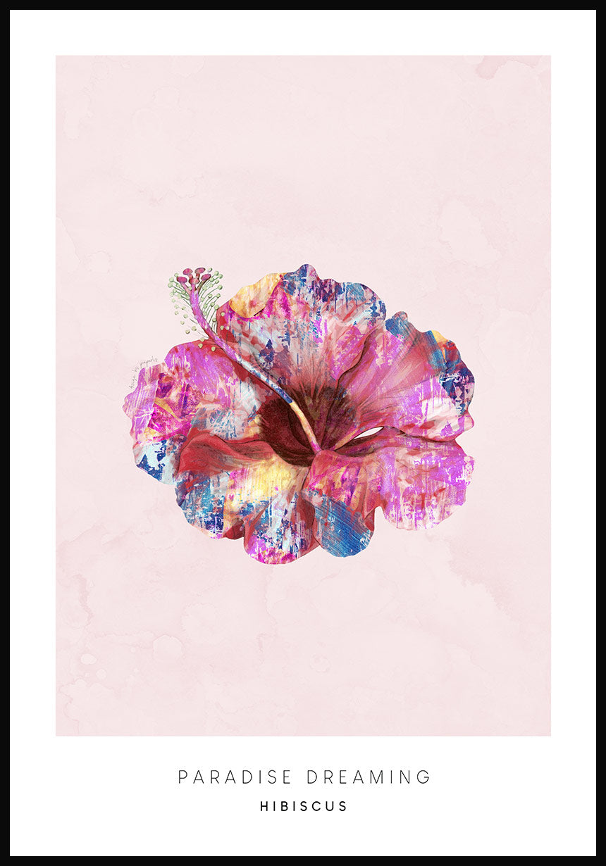 Poster Hibiskus Blüte tropisch