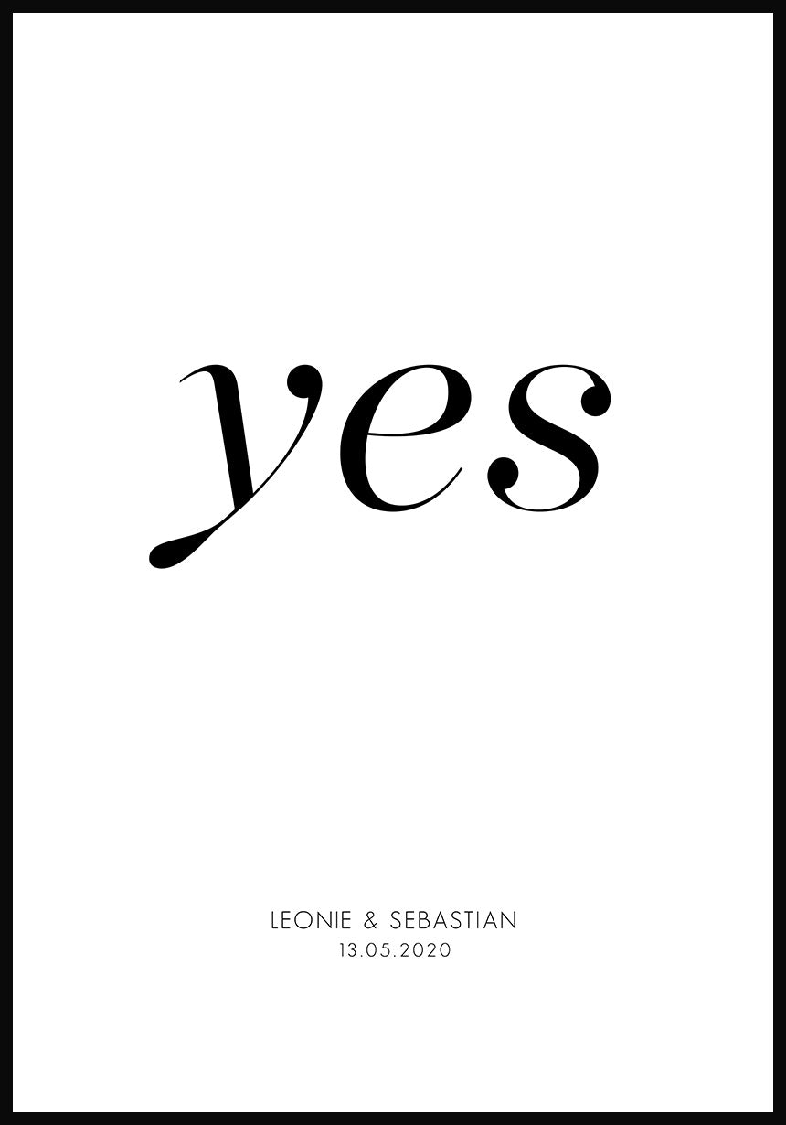 Yes personalisierbares Poster