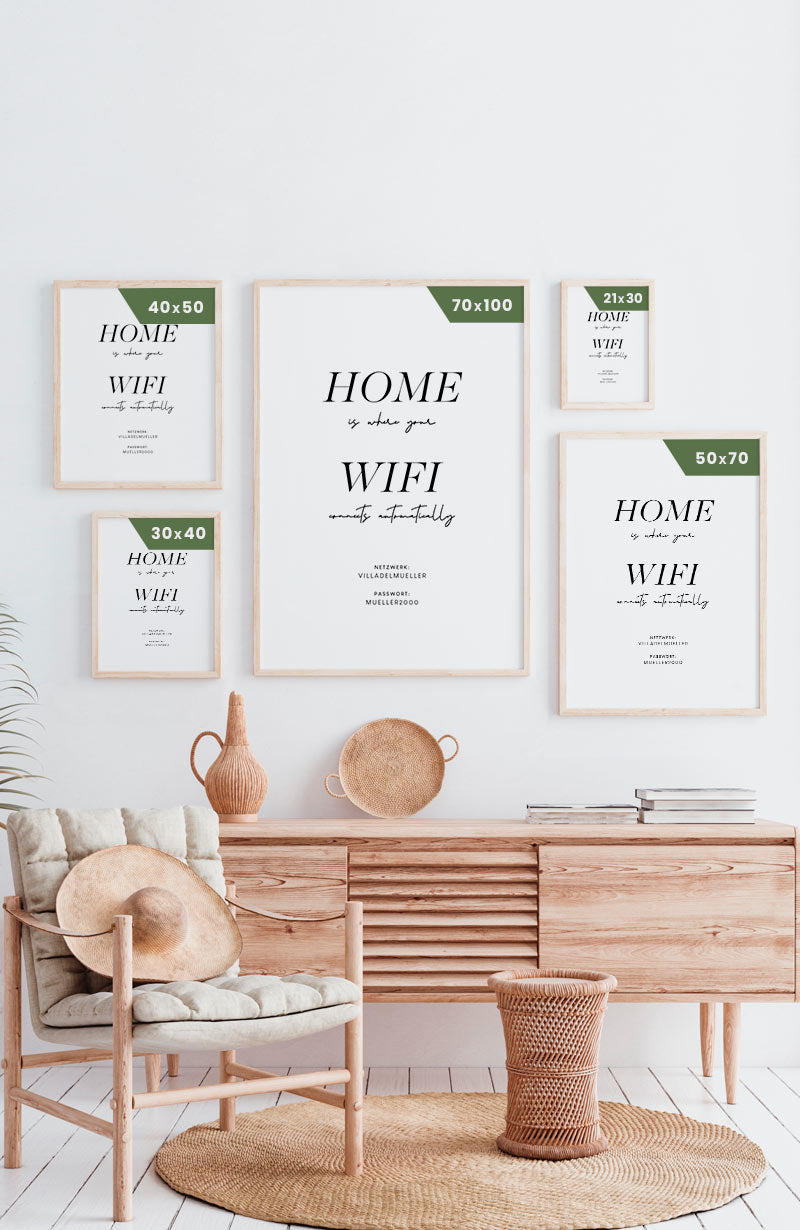 Poster home is where your wifi connects automatically Postergrößen
