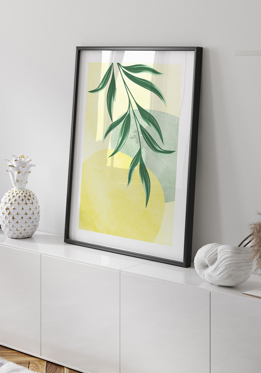 Poster Illustration Green Plant No. 2 im Wohnzimmer