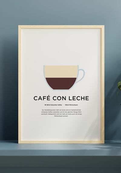 Café con leche Poster auf deutsch