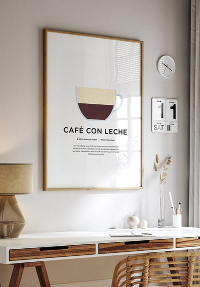 Cafe con leche Kaffee Poster