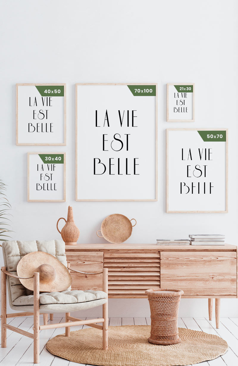 La Vie PAPERLY Typografie » Belle bestellen | Poster Est online
